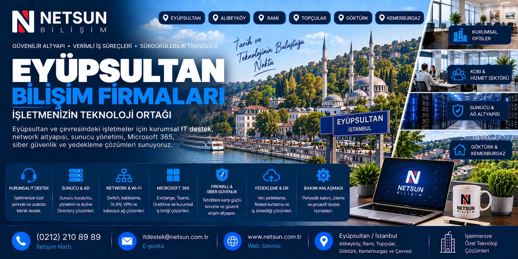 Eyüpsultan bilişim firmaları ve kurumsal IT destek çözümleri - NETSUN Bilişim