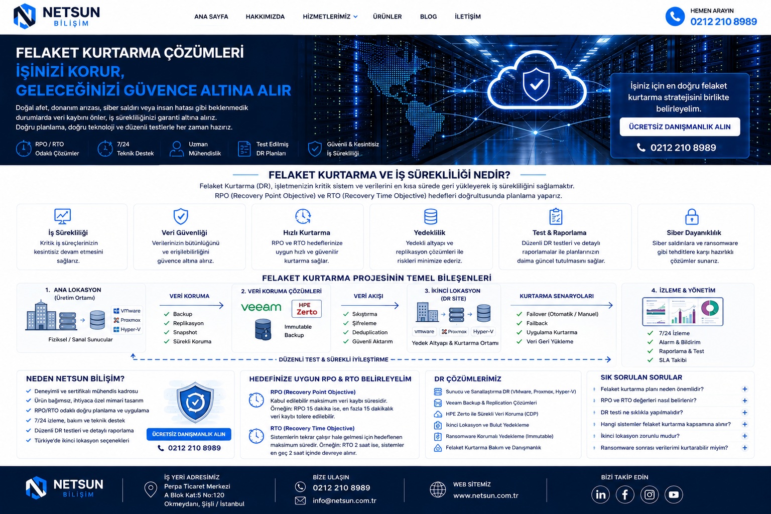 Felaket Kurtarma Çözümleri - Disaster Recovery ve İş Sürekliliği - Netsun Bilişim