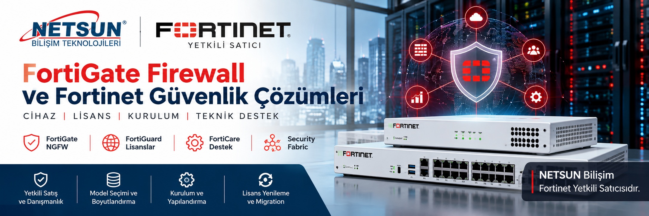 Fortinet FortiGate firewall ve kurumsal ağ güvenliği çözümleri