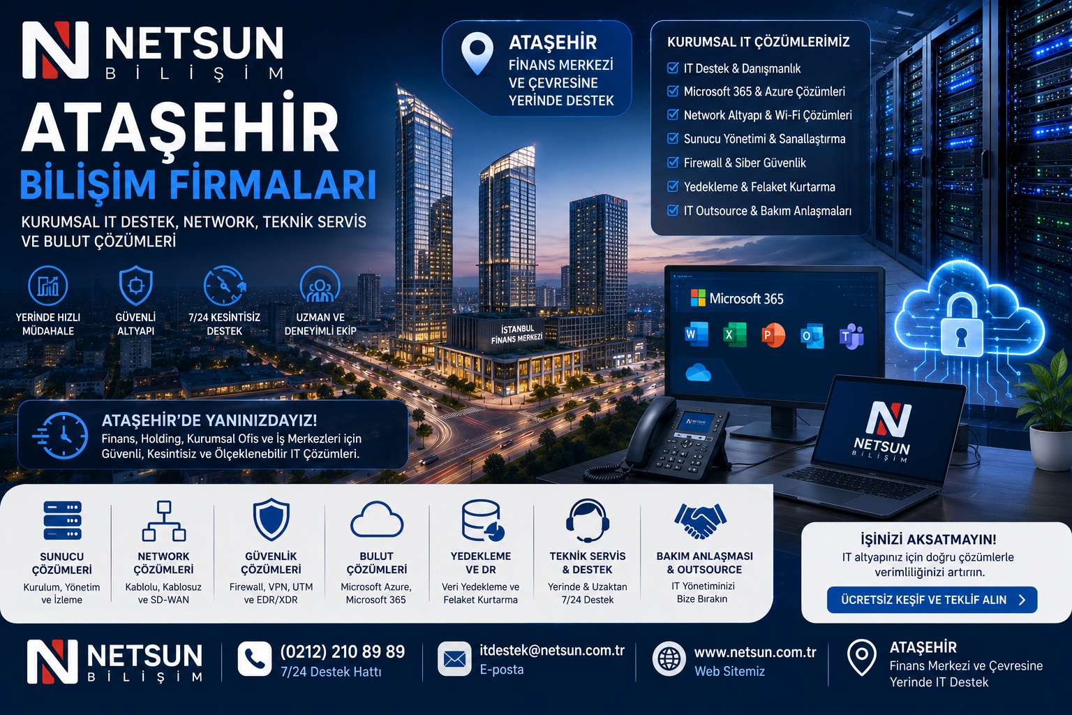 Ataşehir bilişim firmaları ve kurumsal IT destek hizmetleri - Netsun Bilişim