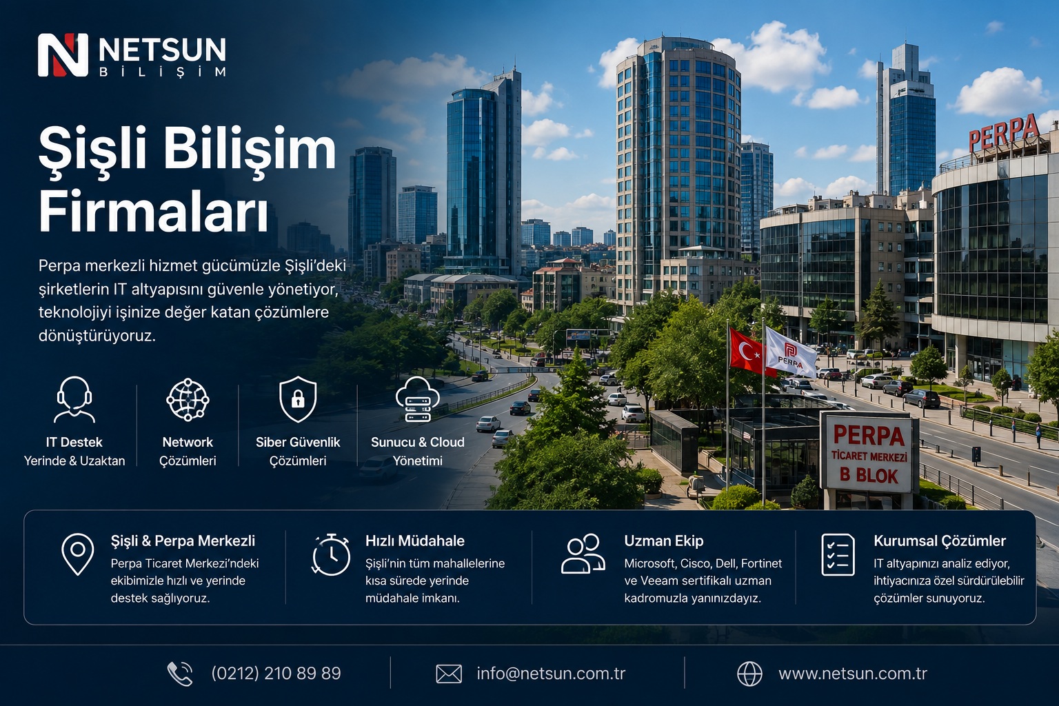 Şişli bilişim firmaları ve Perpa kurumsal IT destek - Netsun Bilişim