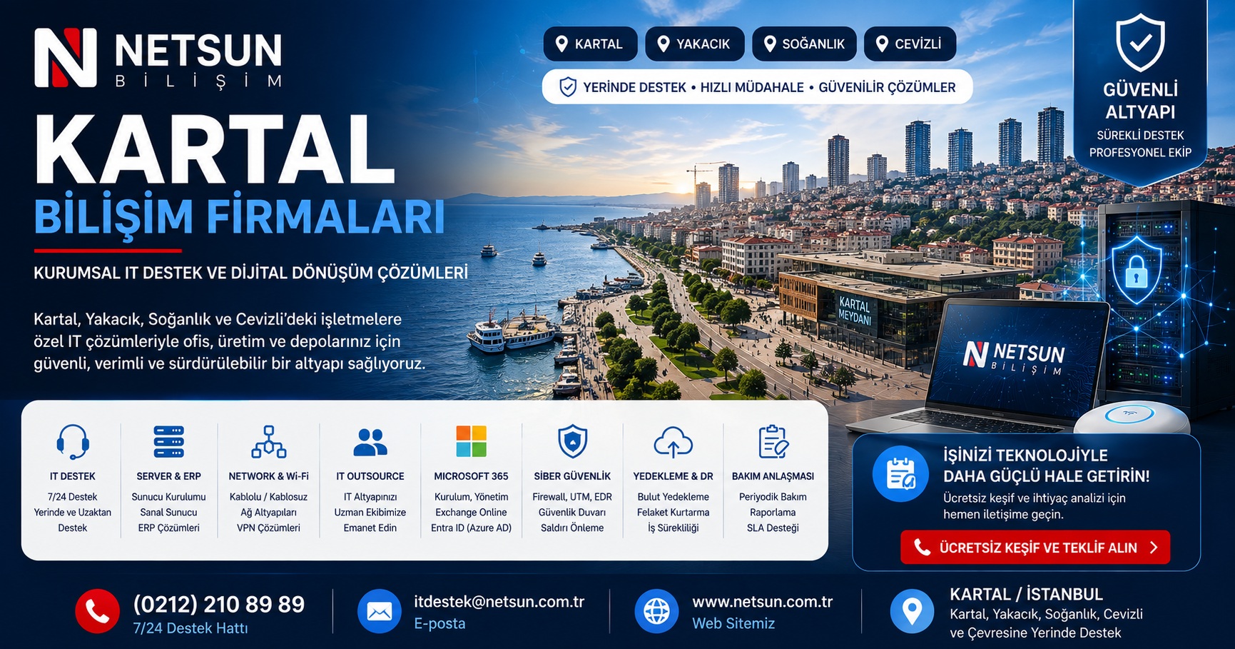 Kartal bilişim firmaları, kurumsal IT destek ve outsource çözümleri - NETSUN Bilişim