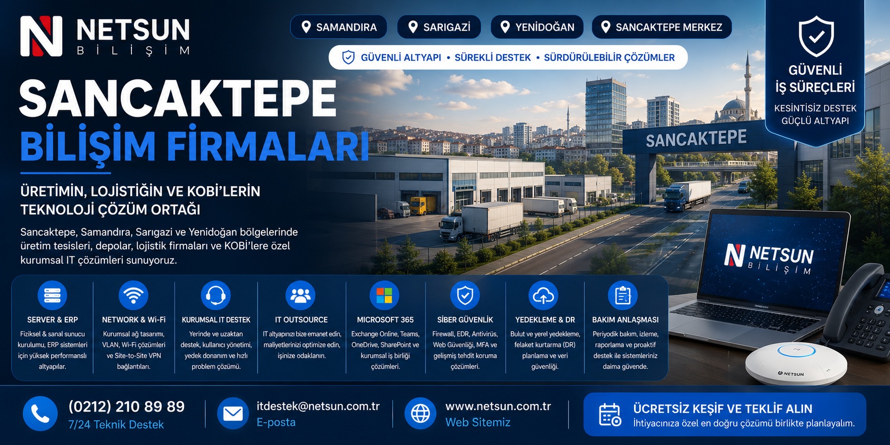 Sancaktepe bilişim firmaları, kurumsal IT destek ve outsource çözümleri - NETSUN Bilişim