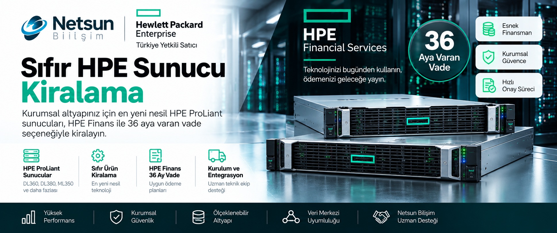 Sıfır HPE Sunucu Kiralama - Netsun Bilişim Sıfır Sunucu Kiralama - 36 Ay HPE ProLiant Sunucu Kiralama - Netsun Bilişim